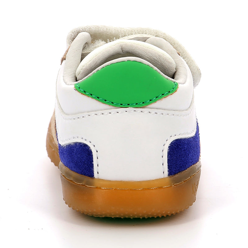 Kickers Kickmotion Kids Leather Sneakers Beige Blue Green