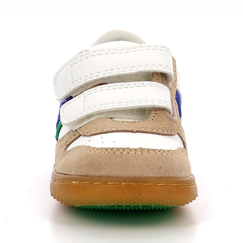 Kickers Kickmotion Kids Leather Sneakers Beige Blue Green
