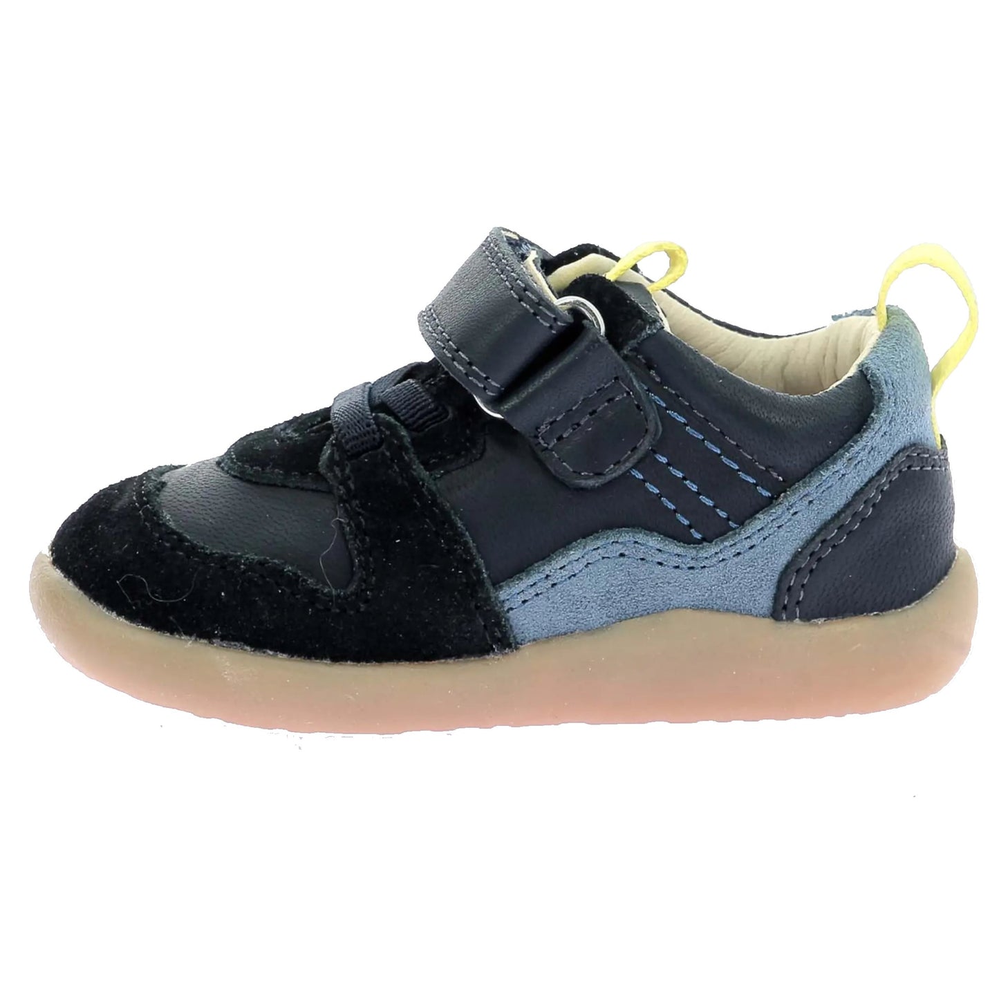 Kickers Kids' Kickfreshi Marine Blue Leather Anatomical Sneakers with Velcro