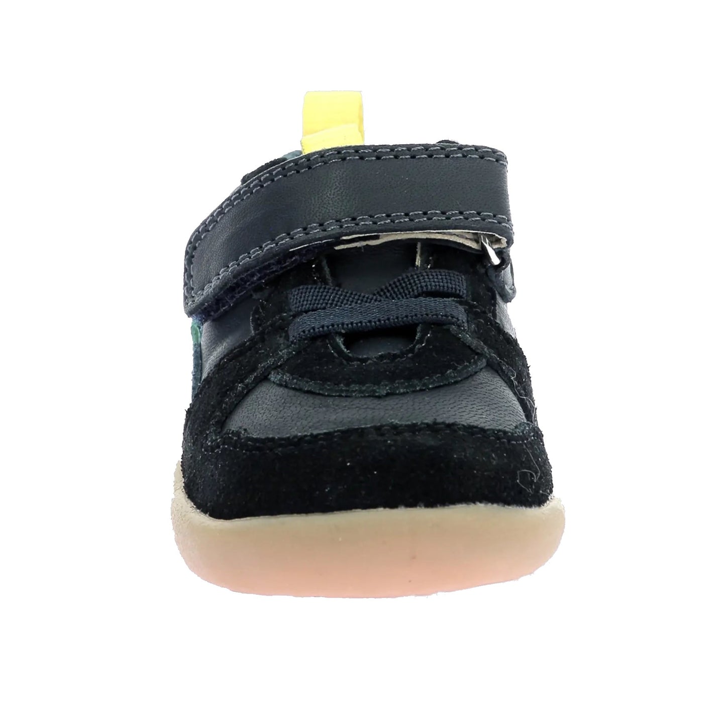 Kickers Kids' Kickfreshi Marine Blue Leather Anatomical Sneakers with Velcro
