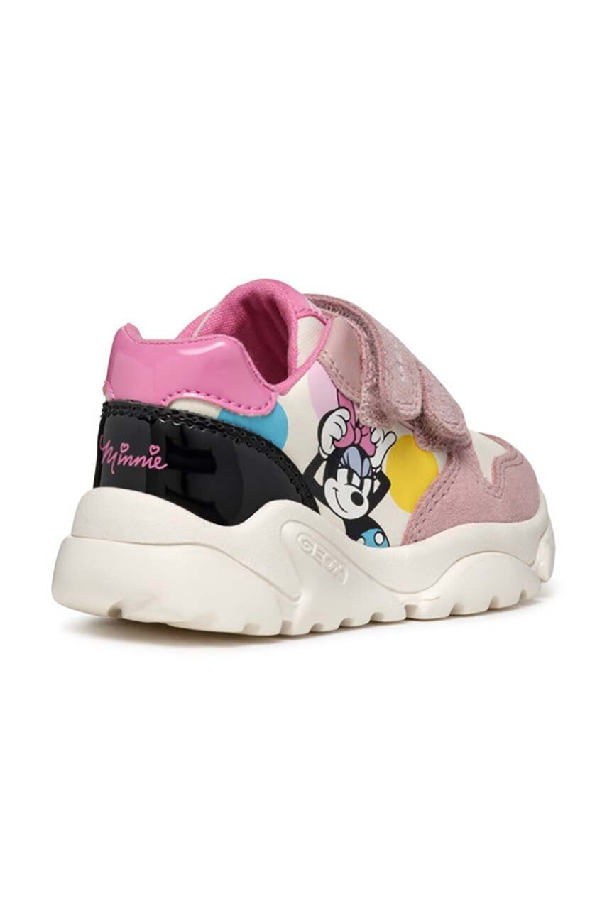 Geox CIUFCIUF Kids' Pink Athletic Sneakers with Velcro Straps, Breathable Sole