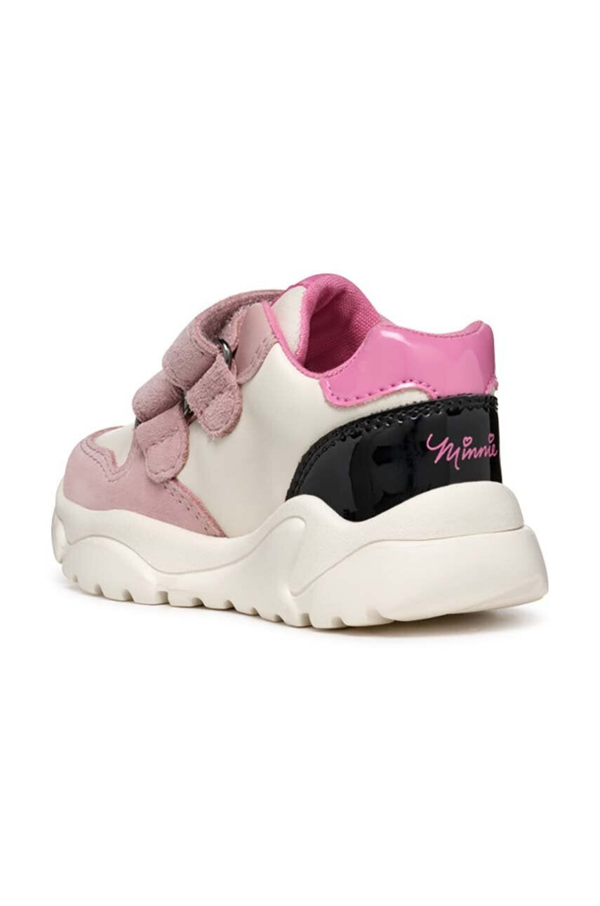 Geox CIUFCIUF Kids' Pink Athletic Sneakers with Velcro Straps, Breathable Sole