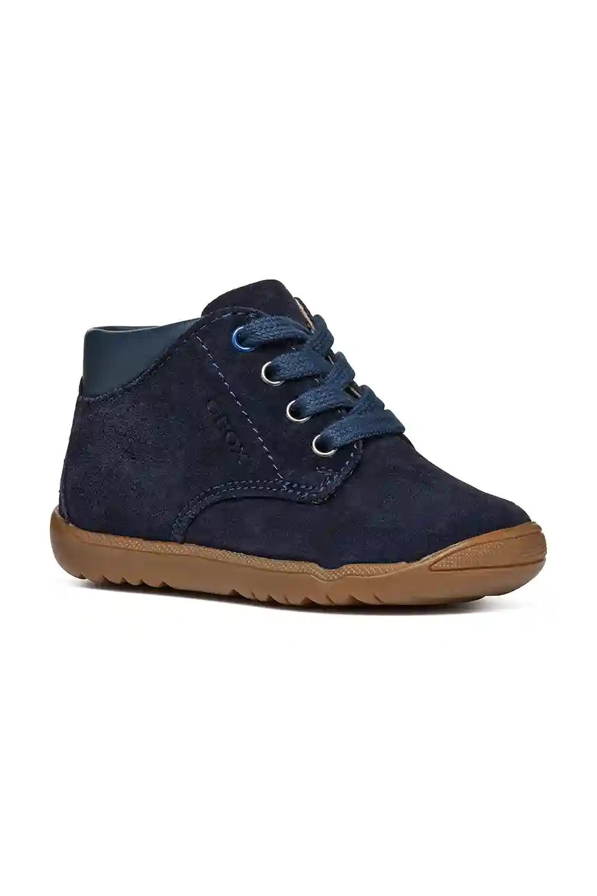 Geox MACCHIA Baby Shoes: Breathable Navy Blue Suede for Little Feet