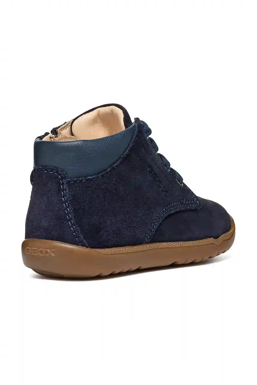 Geox MACCHIA Baby Shoes: Breathable Navy Blue Suede for Little Feet