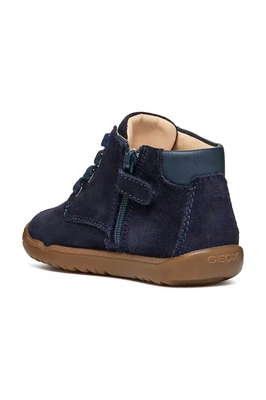 Geox MACCHIA Baby Shoes: Breathable Navy Blue Suede for Little Feet