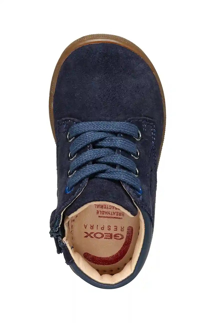 Geox MACCHIA Baby Shoes: Breathable Navy Blue Suede for Little Feet