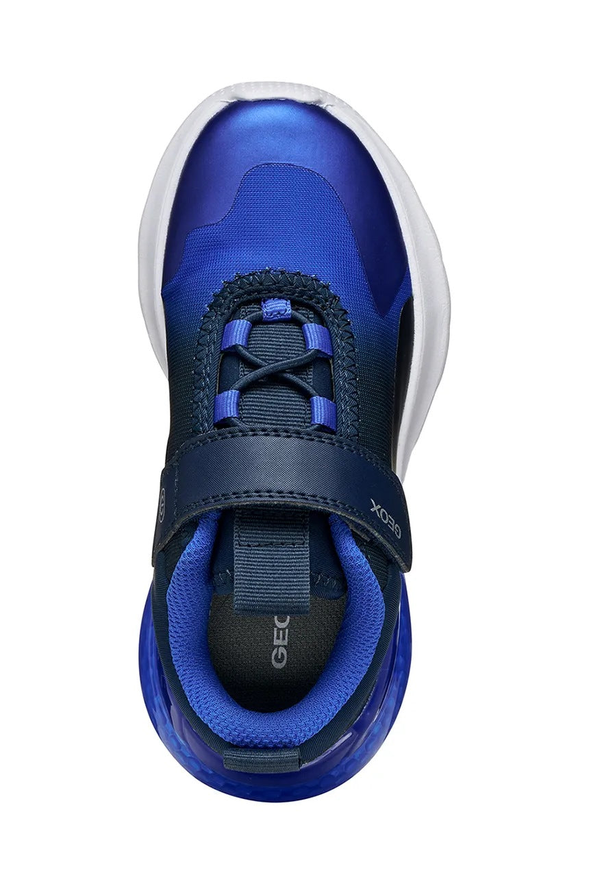 Geox ACTIVART Kids' Breathable Navy Blue Athletic Sneakers with Hook-and-Loop