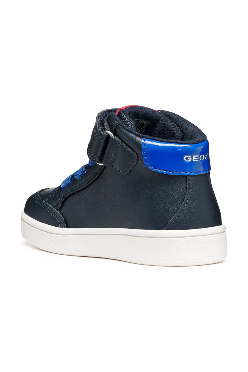 Geox ECLYPER Kids' Breathable Navy Blue Athletic Sneakers with Hook-and-Loop Fastening