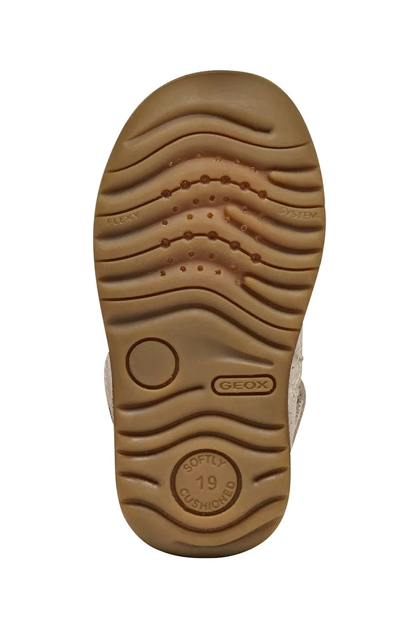 Geox Macchia Kids' Breathable Leather Casual Shoes - Pink/Gold Everyday Comfort