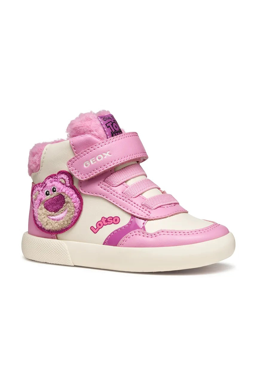 Geox GISLI Kids' Pink Breathable Waterproof Sneakers with Easy Hook-and-Loop Closure