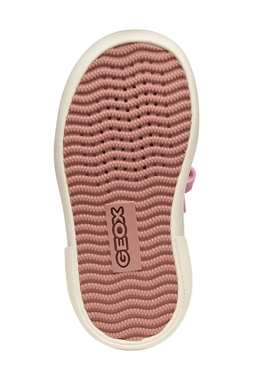Geox GISLI Kids' Pink Breathable Waterproof Sneakers with Easy Hook-and-Loop Closure