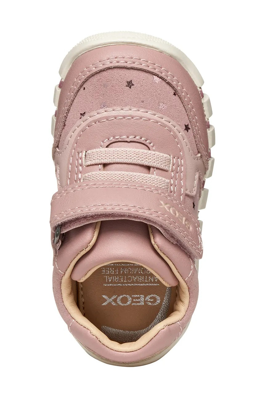 Geox IUPIDOO Kids' Pink Lightweight Breathable Sneakers with Star Detail