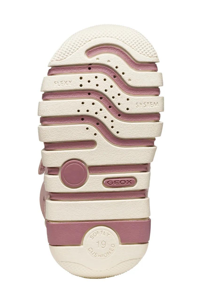 Geox IUPIDOO Kids' Pink Lightweight Breathable Sneakers with Star Detail