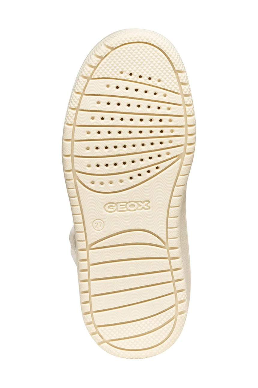 Geox WASHIBA Kids' Breathable Beige Athletic Sneakers with Easy Side Zip