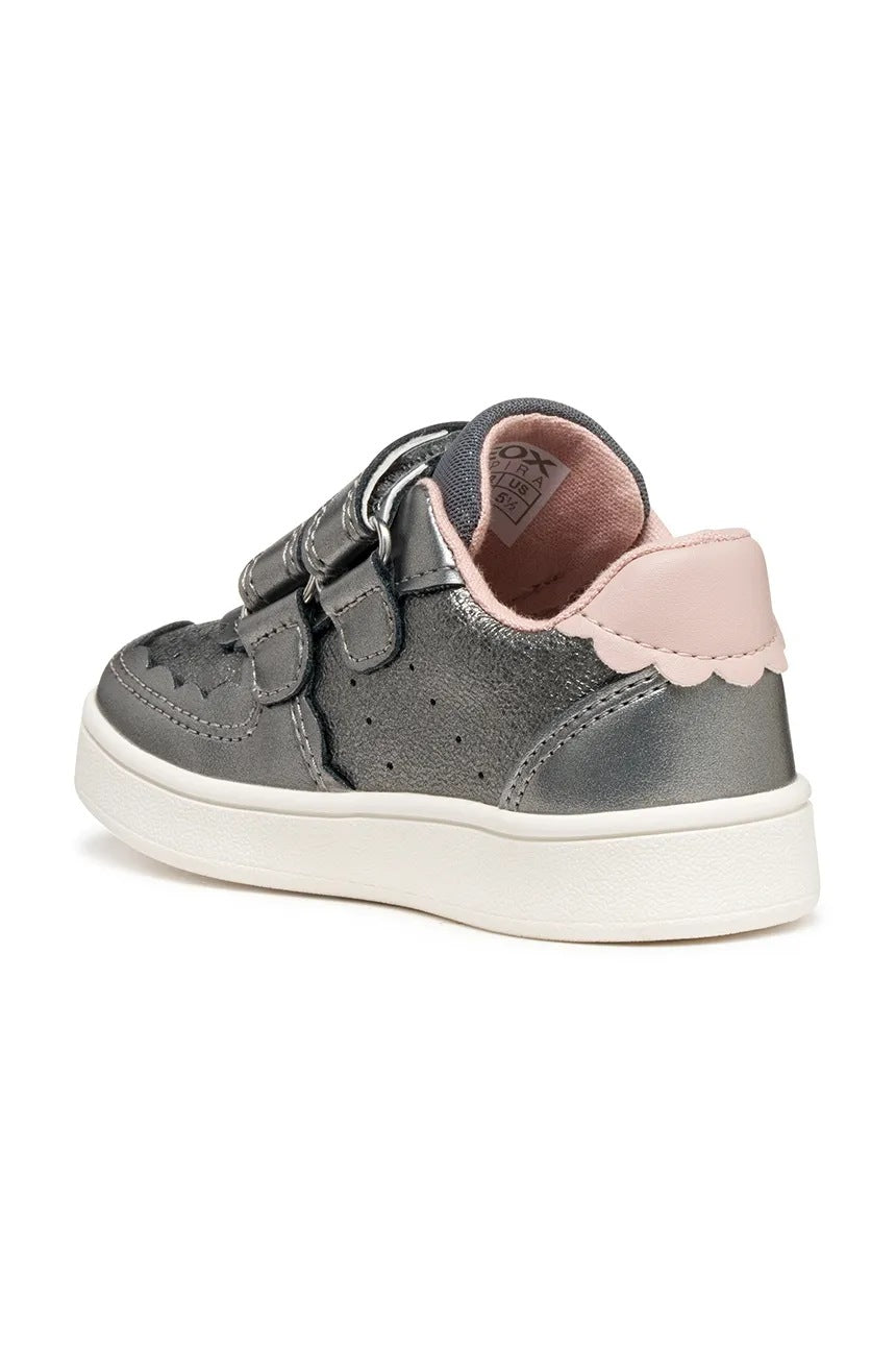Geox ECLYPER Kids' Grey Breathable Sneakers - Easy Velcro Closure