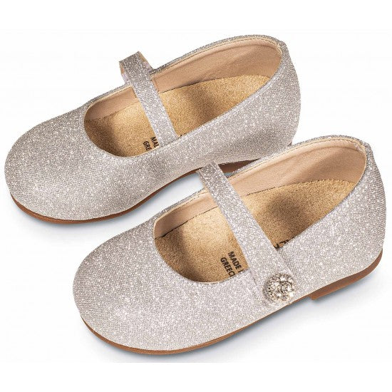 Babywalker Girls' Silver Leather Ballerina Shoe BW4836 PAK251 - Soft & Comfortable