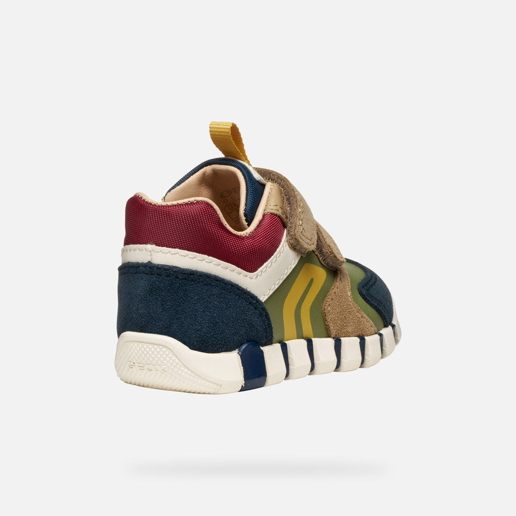 Geox IUPIDOO Baby Boys' Flexible First-Steps Velcro Shoes Navy Pistachio
