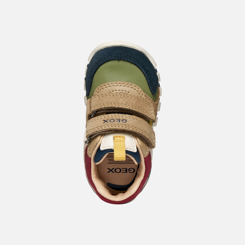 Geox IUPIDOO Baby Boys' Flexible First-Steps Velcro Shoes Navy Pistachio