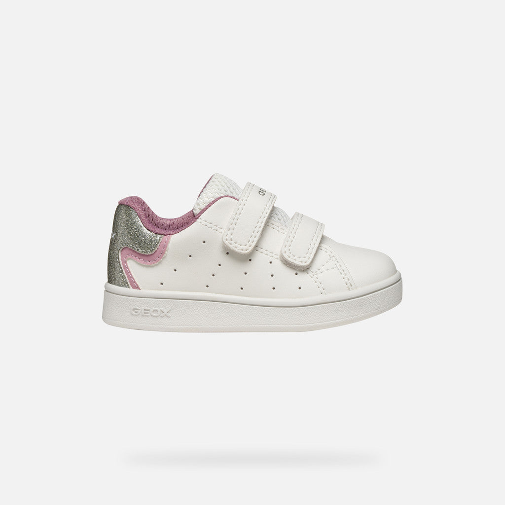 Geox Eclyper Baby Girls' White Rose Strap Sneakers - Stylish, Comfortable, Glamorous