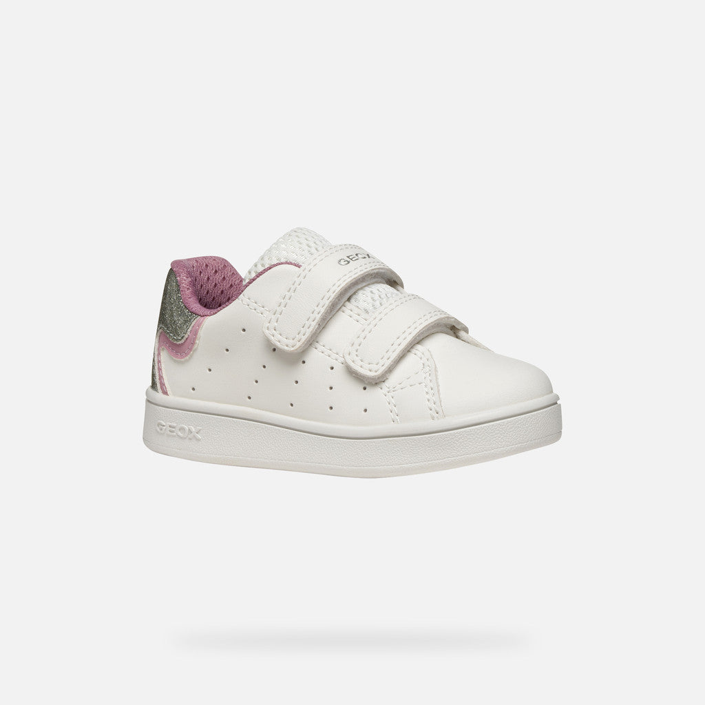 Geox Eclyper Baby Girls' White Rose Strap Sneakers - Stylish, Comfortable, Glamorous