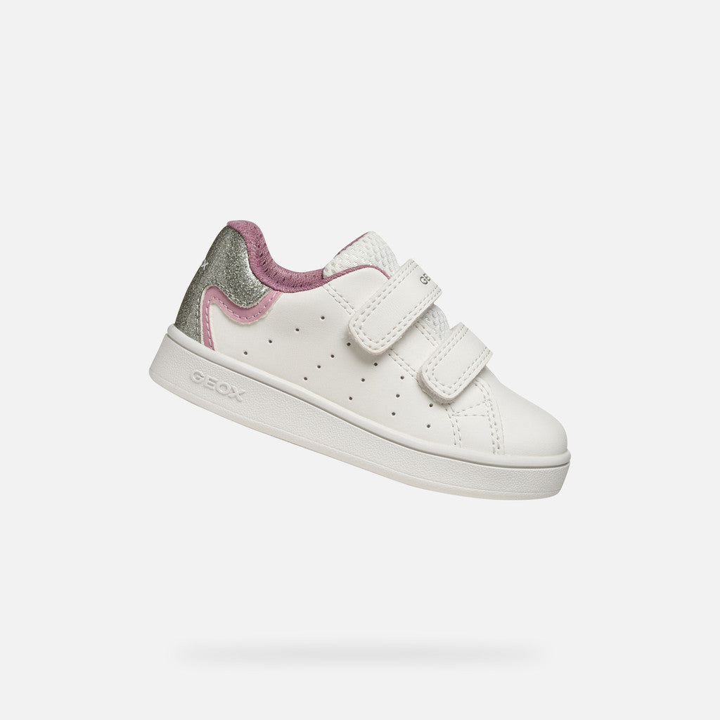 Geox Eclyper Baby Girls' White Rose Strap Sneakers - Stylish, Comfortable, Glamorous