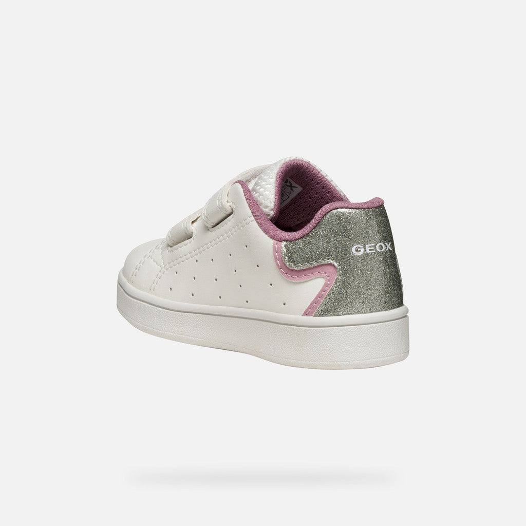 Geox Eclyper Baby Girls' White Rose Strap Sneakers - Stylish, Comfortable, Glamorous