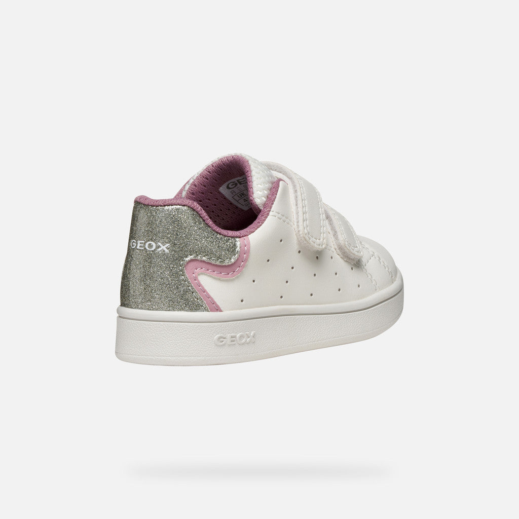Geox Eclyper Baby Girls' White Rose Strap Sneakers - Stylish, Comfortable, Glamorous