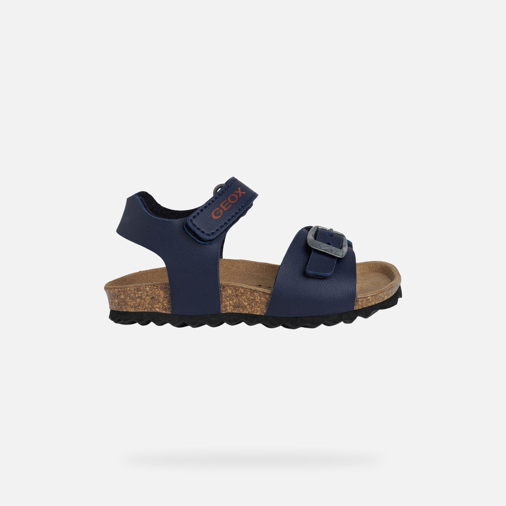 Geox Chalki Baby Boy's Navy Open Sandals - Breathable, Cushioned, Adjustable Fit