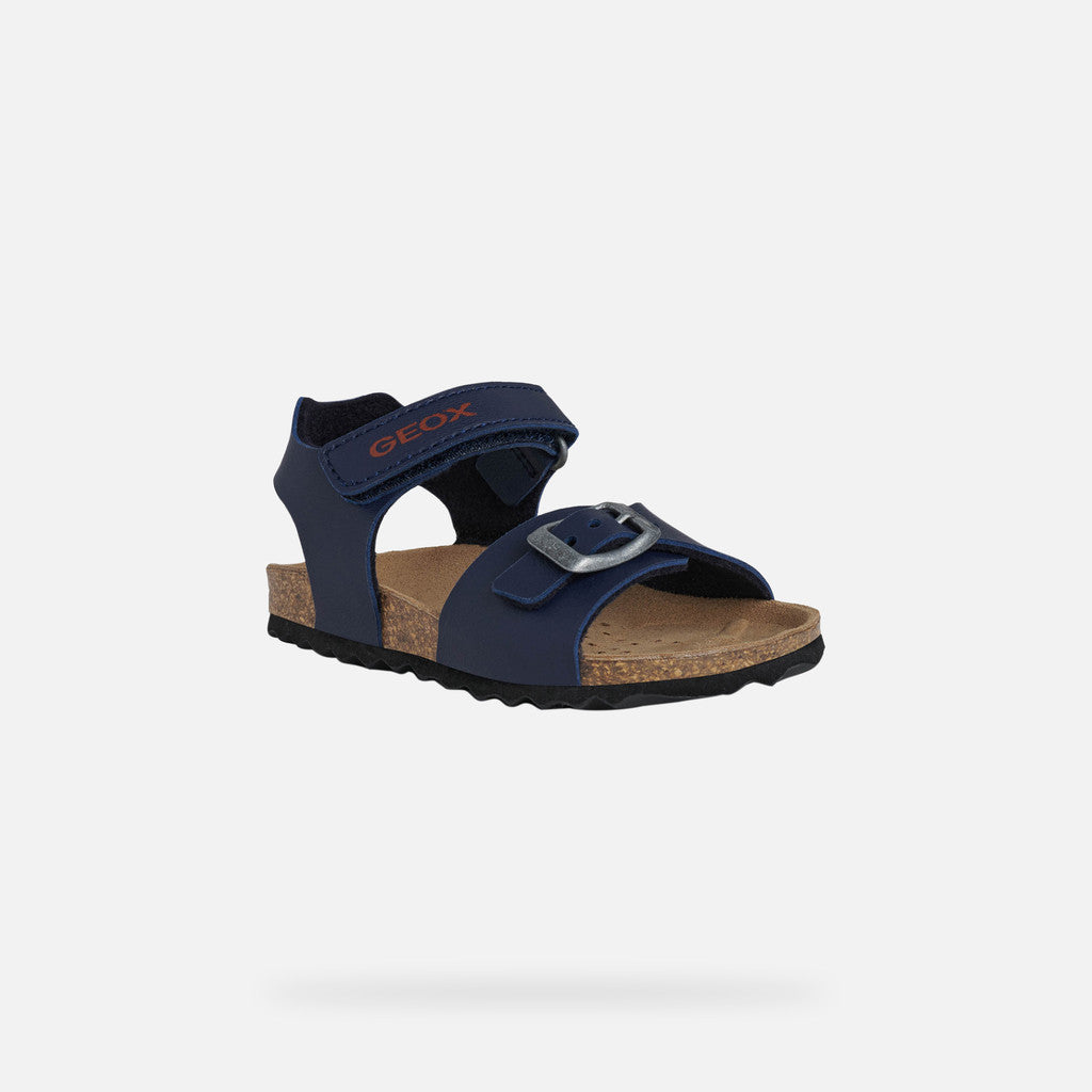 Geox Chalki Baby Boy's Navy Open Sandals - Breathable, Cushioned, Adjustable Fit