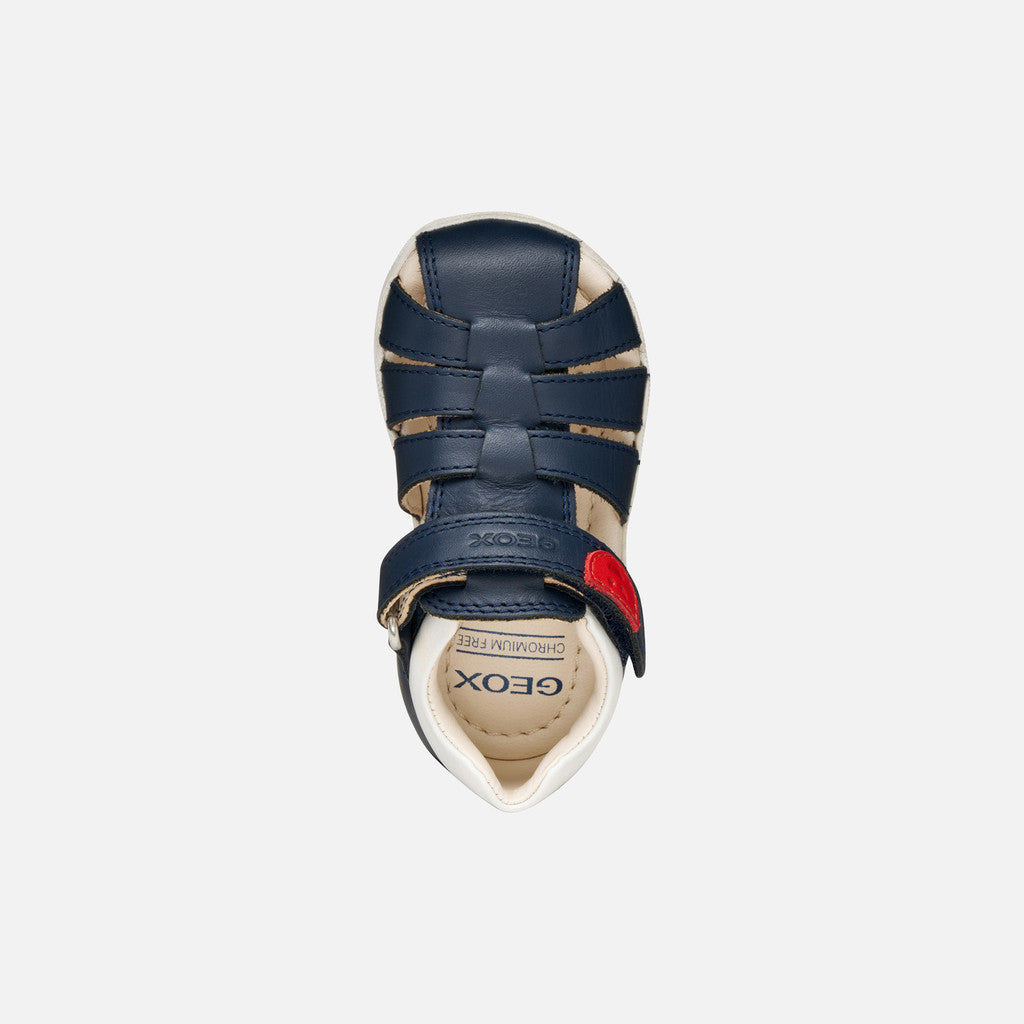Toddler Navy Closed-Toe Breathable Sandals with Ankle Support for First Steps