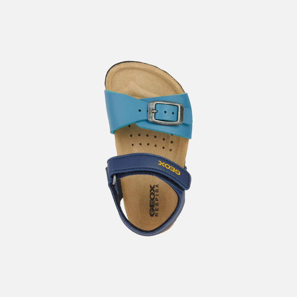Geox Chalki Baby Breathable Anatomic Octane Navy Sandals with Adjustable Straps