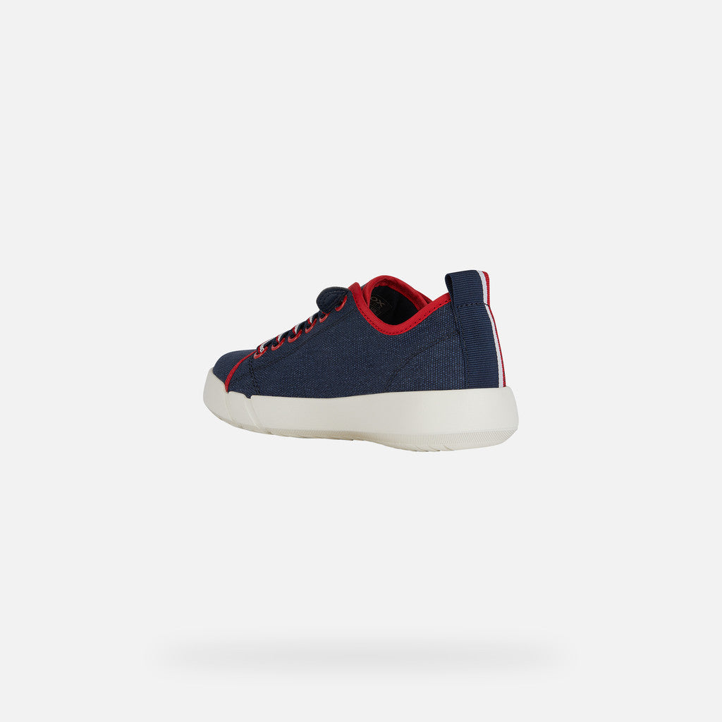 Geox Hyroo Junior Boy's Lightweight Breathable Slip-On Low Top Sneakers Navy Red