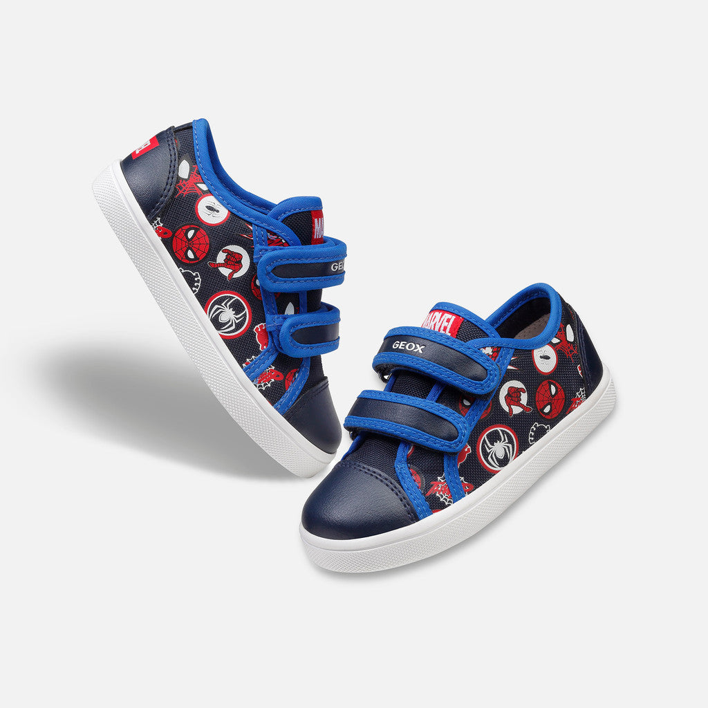 Geox Kilwi Baby Spider-Man Navy Royal Breathable Flexible Low-Cut Sneakers