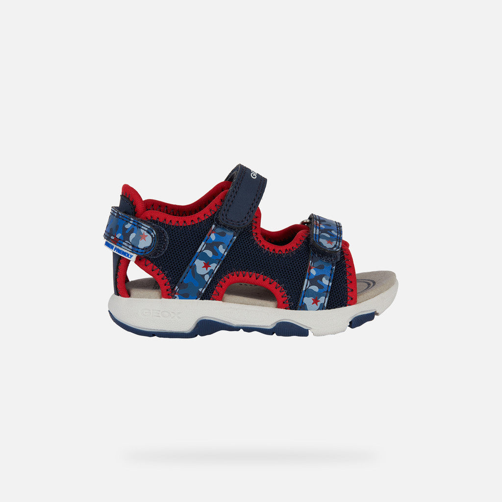 Geox Multy Toddler Boy's Navy Red Breathable Water-Resistant Active Sandals