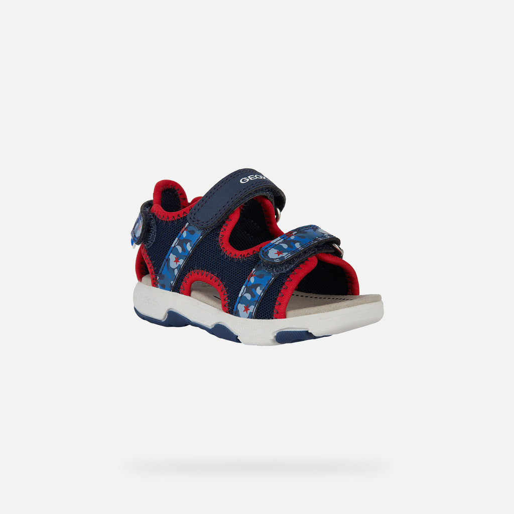 Geox Multy Toddler Boy's Navy Red Breathable Water-Resistant Active Sandals