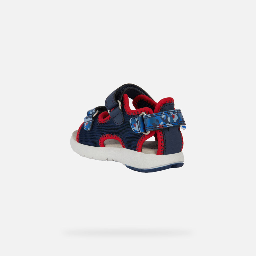 Geox Multy Toddler Boy's Navy Red Breathable Water-Resistant Active Sandals