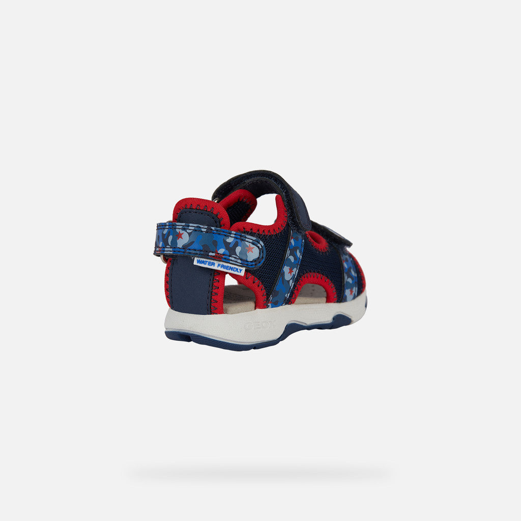 Geox Multy Toddler Boy's Navy Red Breathable Water-Resistant Active Sandals