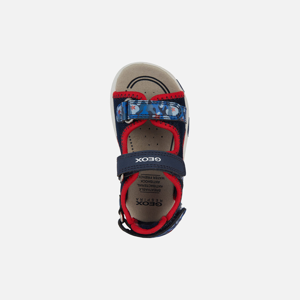 Geox Multy Toddler Boy's Navy Red Breathable Water-Resistant Active Sandals