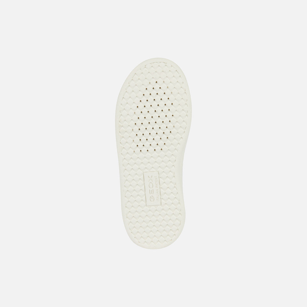 Geox Eclyper Girl's White/Rose Gold Velcro Sneakers - Comfortable, Breathable, Stylish
