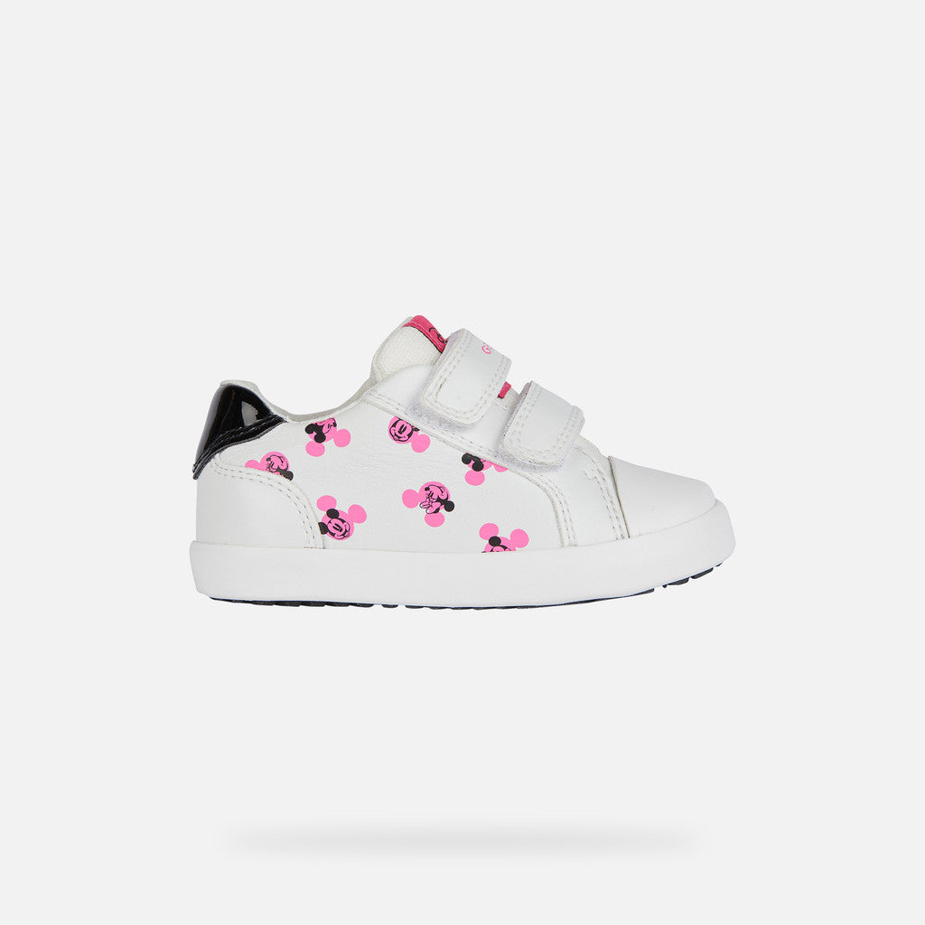 Geox KILWI Disney Minnie Mouse Baby Sneakers - White/Fuchsia Breathable Flexible