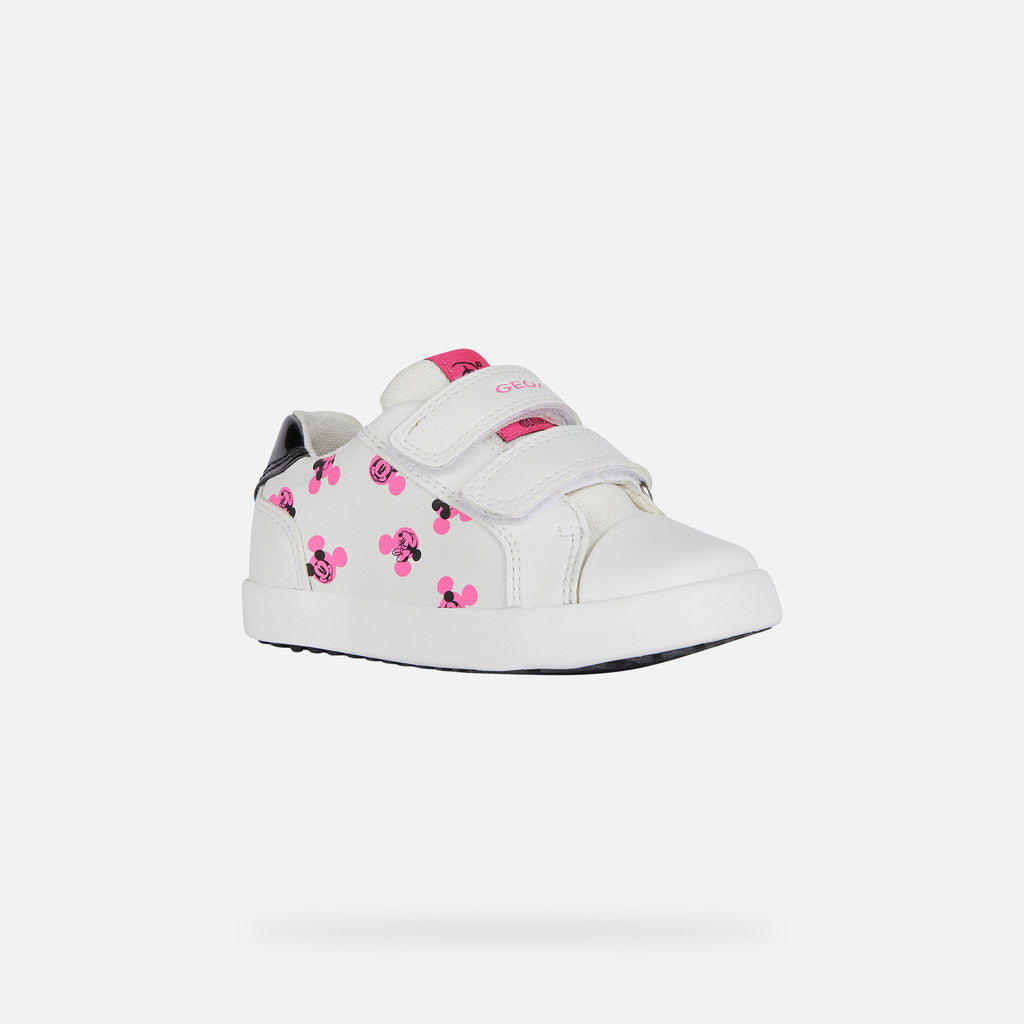 Geox KILWI Disney Minnie Mouse Baby Sneakers - White/Fuchsia Breathable Flexible