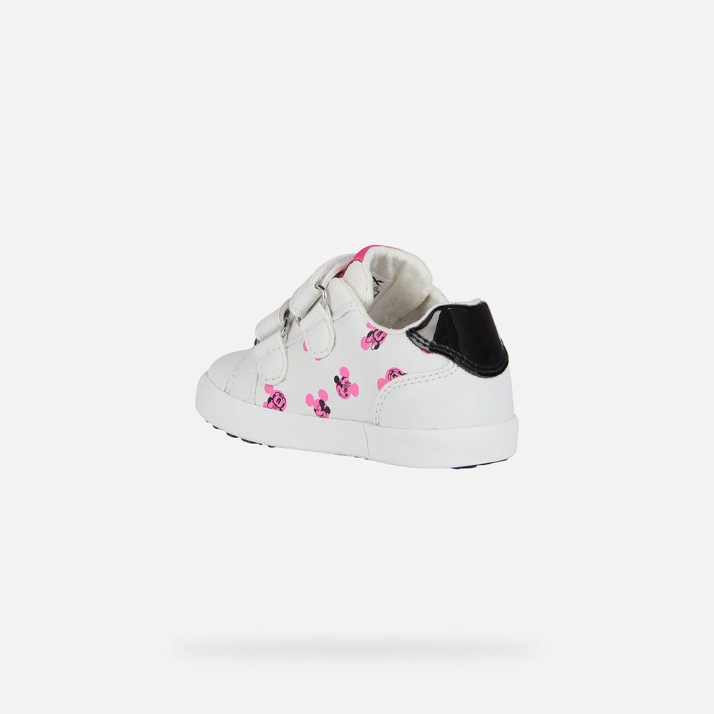 Geox KILWI Disney Minnie Mouse Baby Sneakers - White/Fuchsia Breathable Flexible