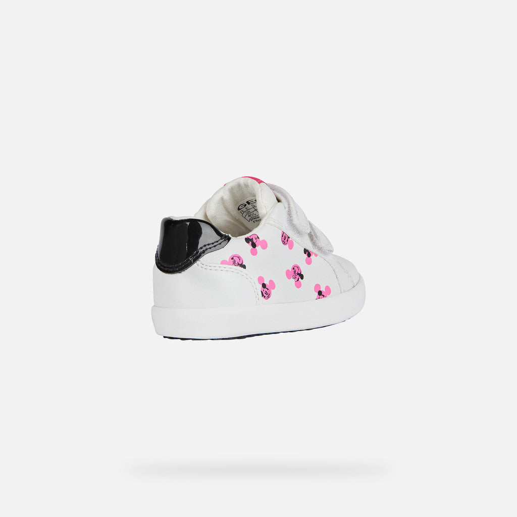 Geox KILWI Disney Minnie Mouse Baby Sneakers - White/Fuchsia Breathable Flexible