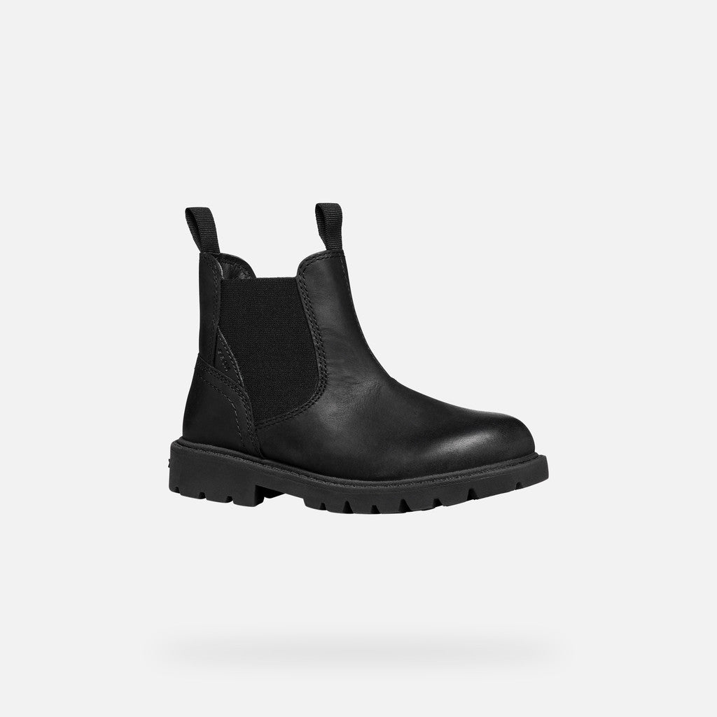 Shaylax Junior Black Chelsea Boots for Kids with Durable Lug Sole