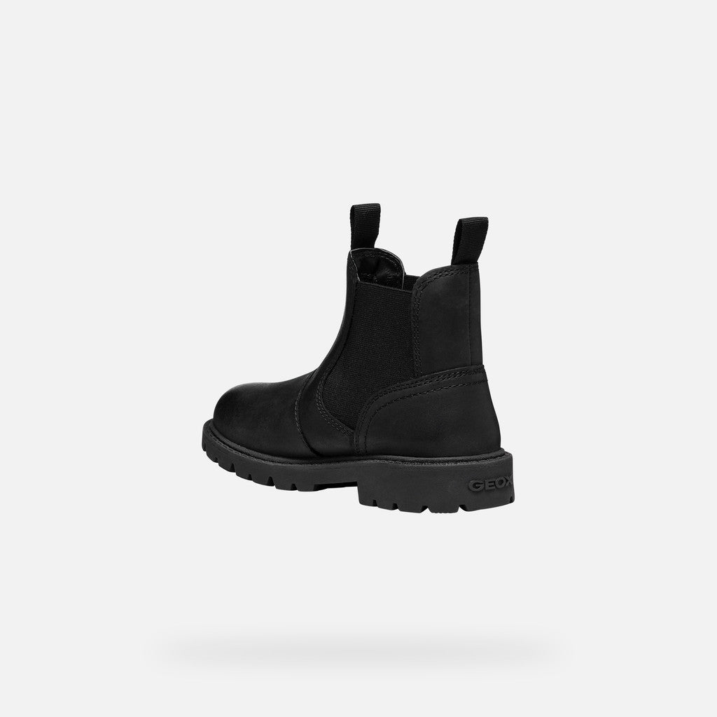 Shaylax Junior Black Chelsea Boots for Kids with Durable Lug Sole