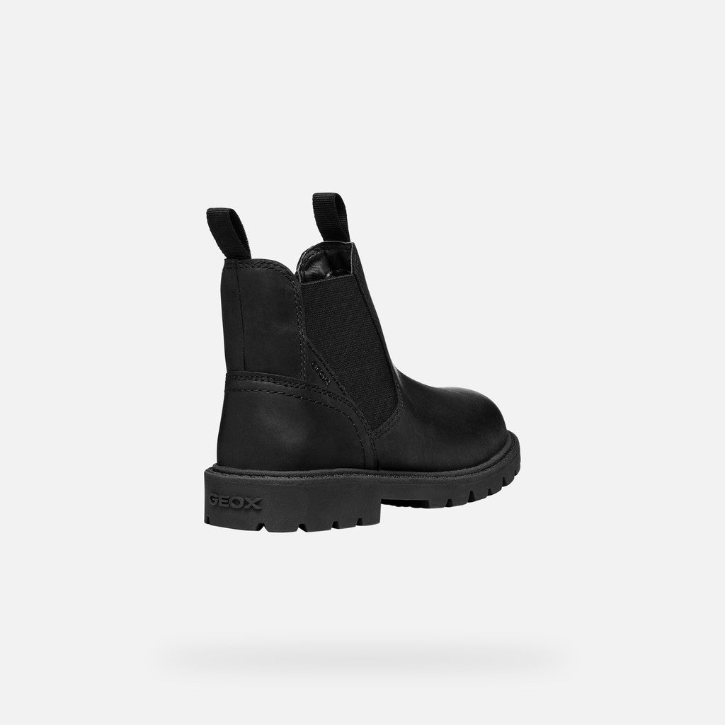 Shaylax Junior Black Chelsea Boots for Kids with Durable Lug Sole