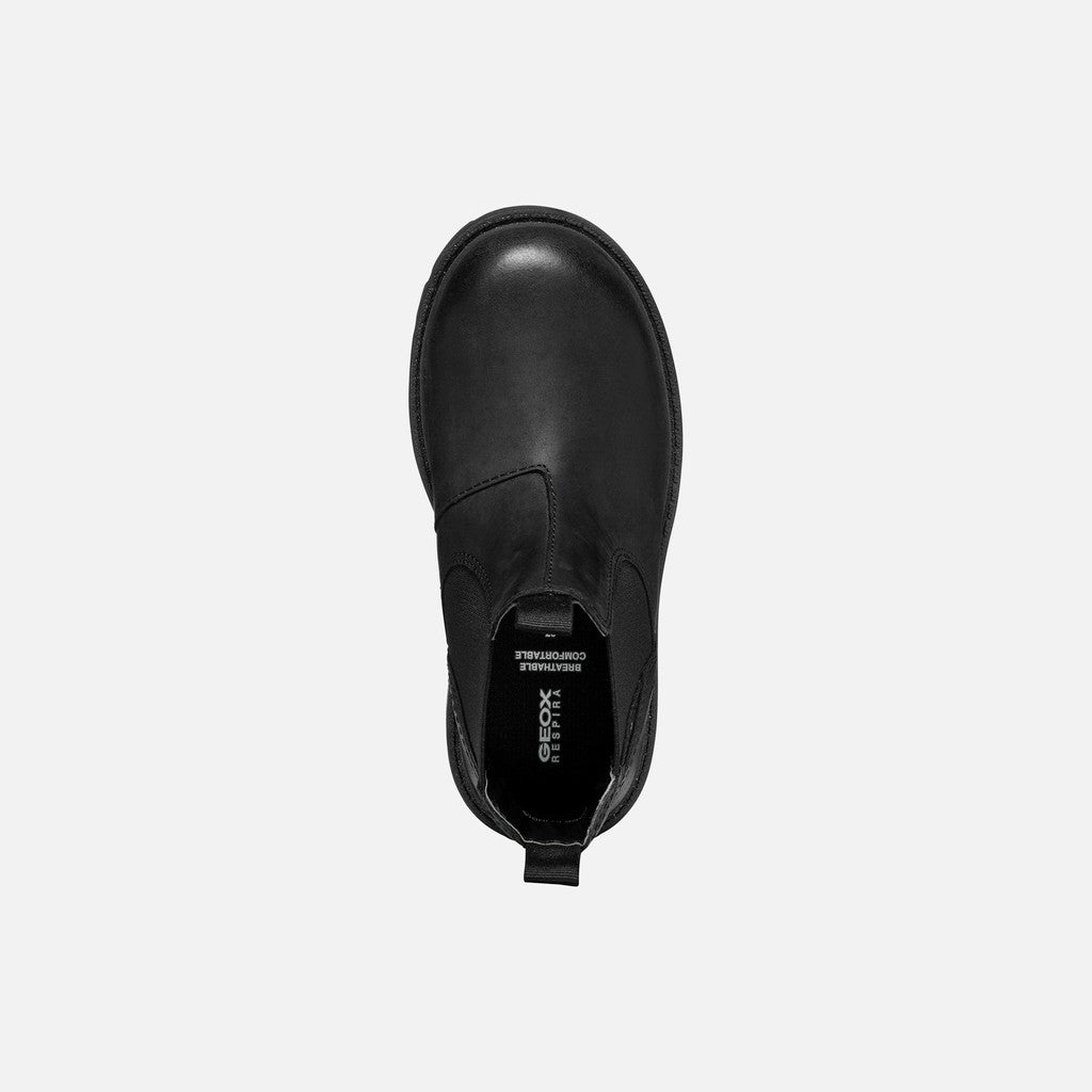 Shaylax Junior Black Chelsea Boots for Kids with Durable Lug Sole