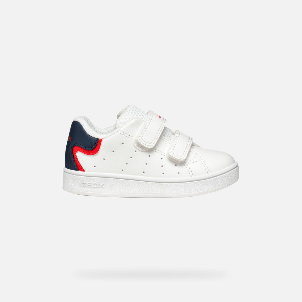Geox Eclyper Baby Toddler White Multicolor Sneakers with Straps