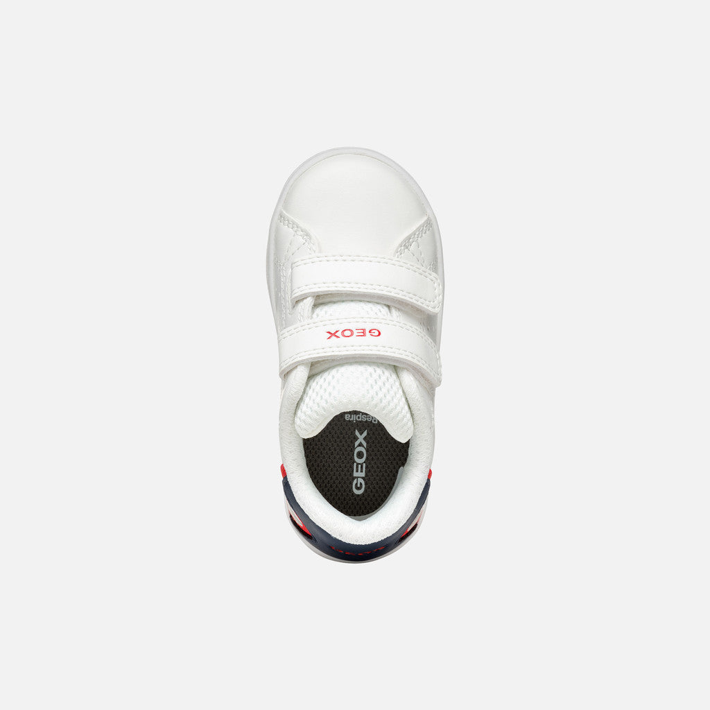 Geox Eclyper Baby Toddler White Multicolor Sneakers with Straps