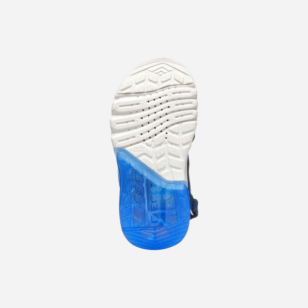 Geox Ciberdron Boy Navy/Red Light-Up Sport Sandals for Kids